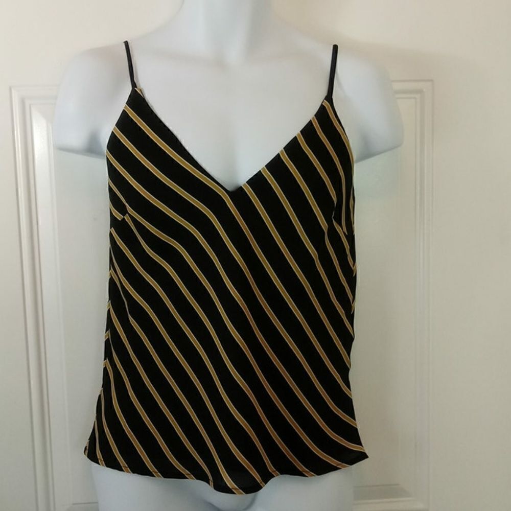 Socialite black and mustard stripe camisole